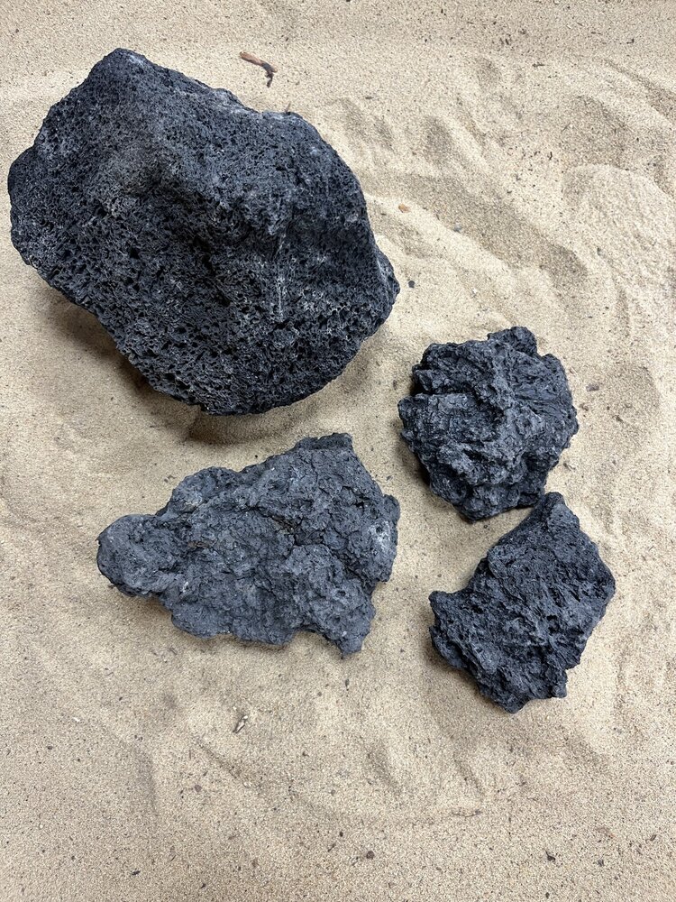 AQXL Steinbündel F Lava Stein schwarz 4 Stück