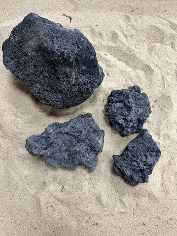AQXL Steinbündel F Lava Stein schwarz 4 Stück