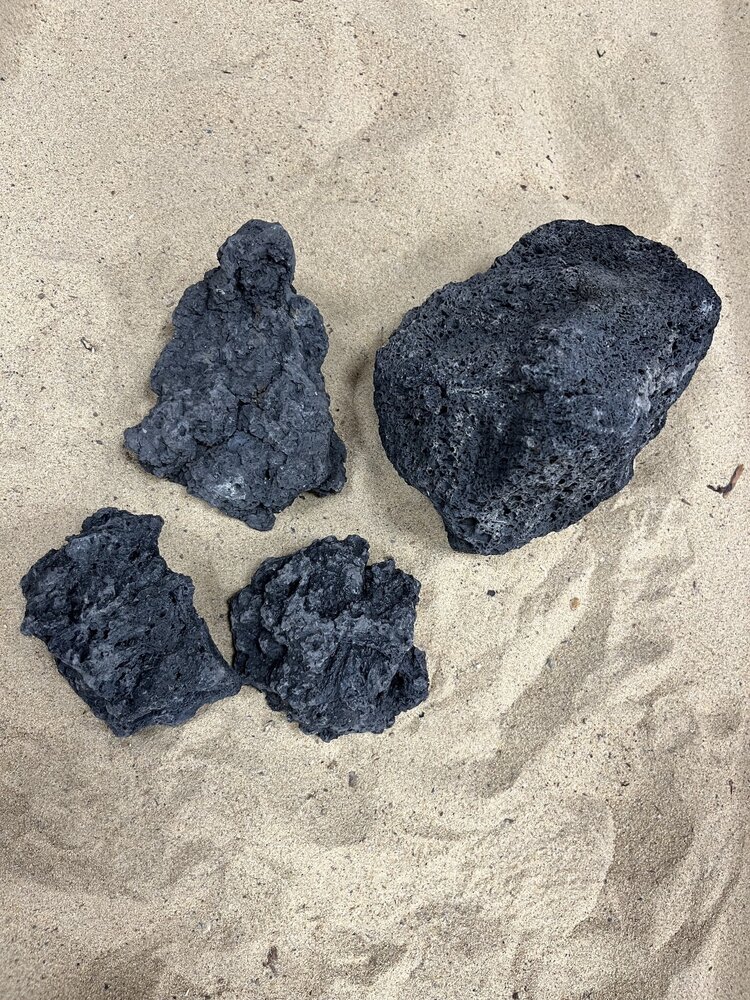 AQXL Steinbündel F Lava Stein schwarz 4 Stück