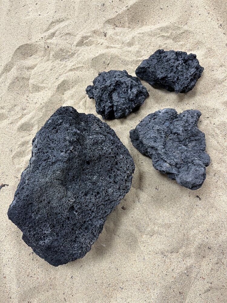 AQXL Steinbündel F Lava Stein schwarz 4 Stück