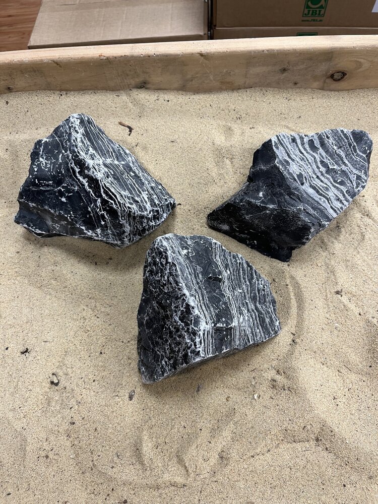 AQXL Steinbündel I Leopard Stone grau/weiß 3 Stück