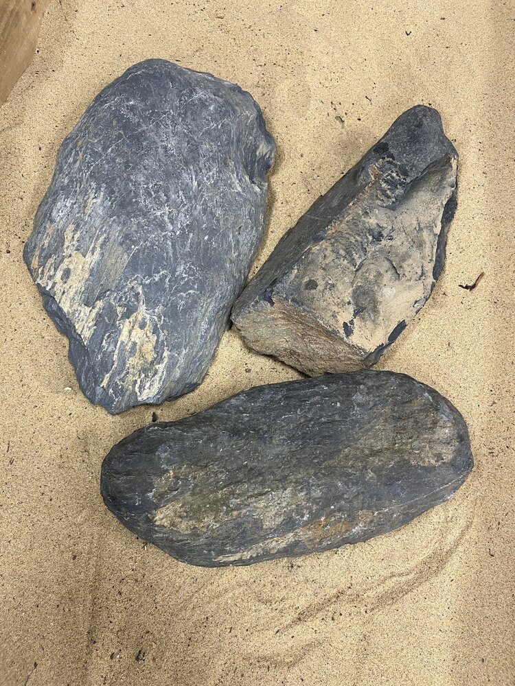 AQXL Steinbündel N Dark Pebble Rock Grau 3 Stück