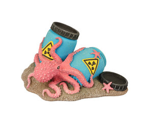 Aqua D'ella Radioaktive Fässer mit Oktopus M - Glow in the dark