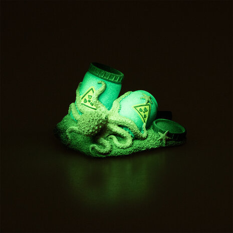Aqua D'ella Radioaktive Fässer mit Oktopus M - Glow in the dark