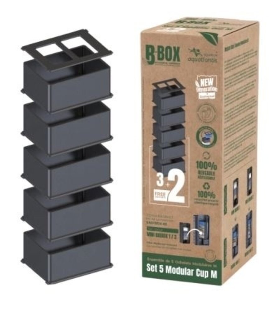 Aquatlantis Wiederverwendbarer modularer Becherhalter B-Box Kartuschen M Set 5 Stück