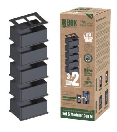 Aquatlantis Wiederverwendbarer modularer Becherhalter B-Box Kartuschen M Set 5 Stück