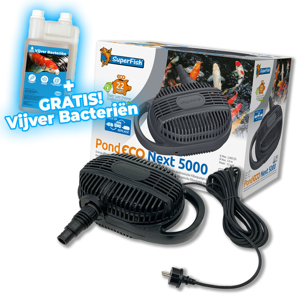 Superfish Pond Eco Next 5000-22W + GRATIS Teichbakterien!