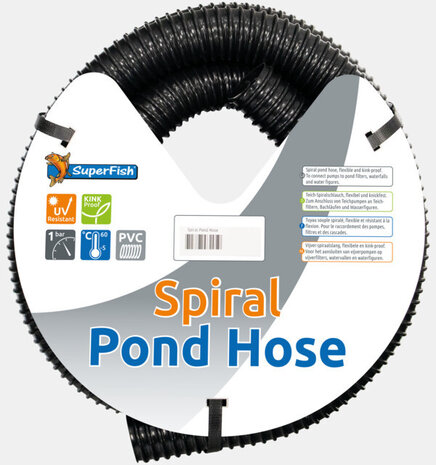 Superfish Spiralschlauch Aufroller schwarz 50mm 5m (rau)