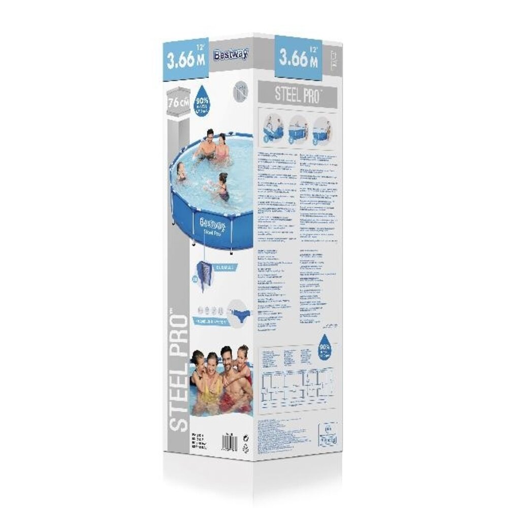 Bestway Schwimmbecken Sirocco Frame Weiß Pro Max Rund 305cm