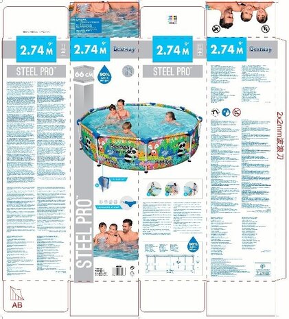Bestway Schwimmbecken Steel Pro rund Tierparadies 274cm