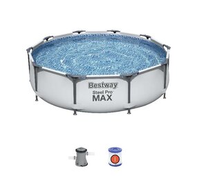Bestway Schwimmbecken Sirocco Rahmen Grau Pro Max Rund 305cm