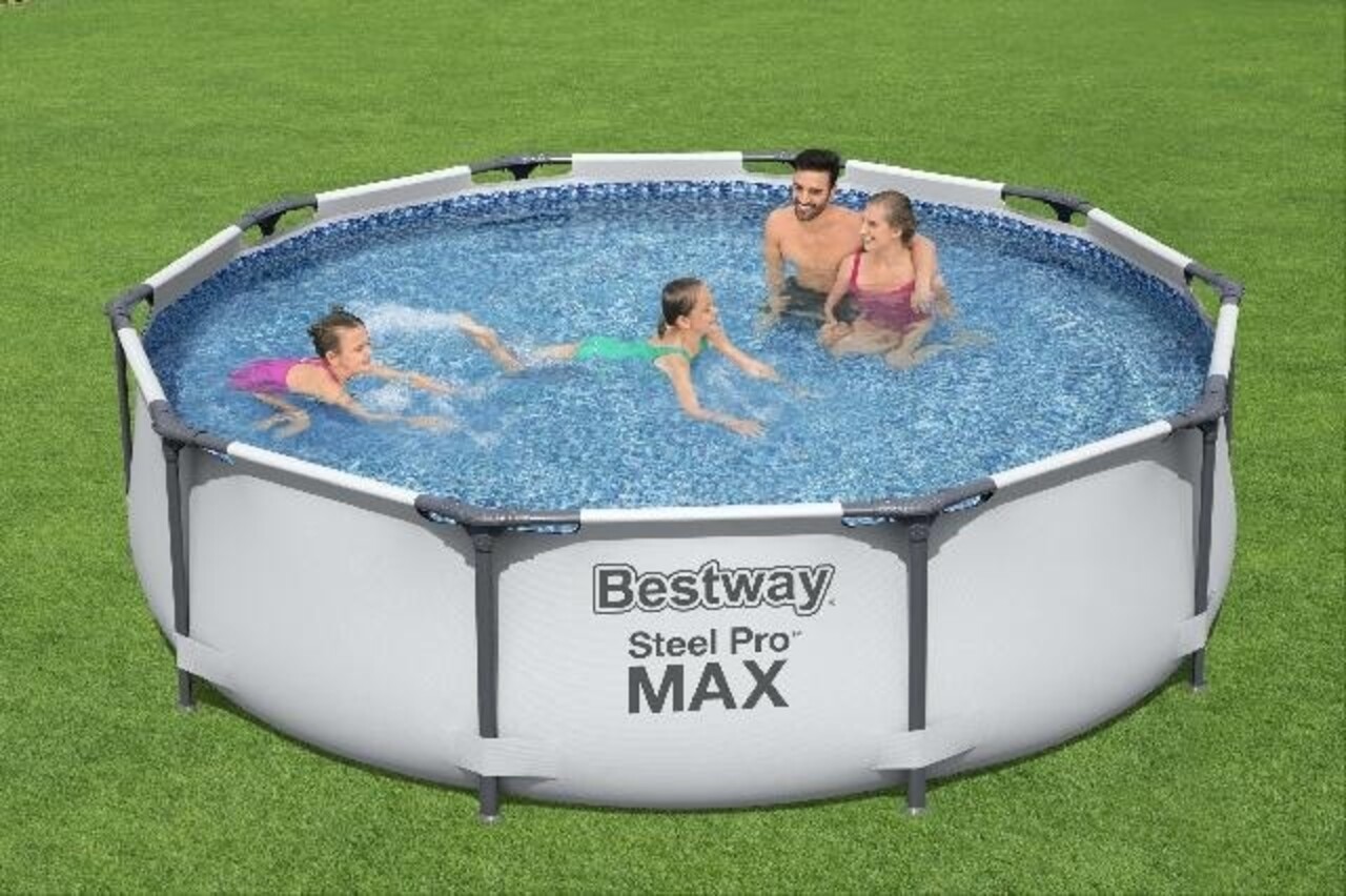 Bestway Schwimmbecken Sirocco Rahmen Grau Pro Max Rund 305cm Bestway Schwimmbecken Sirocco Rahmen Grau Pro Max Rund 305cm