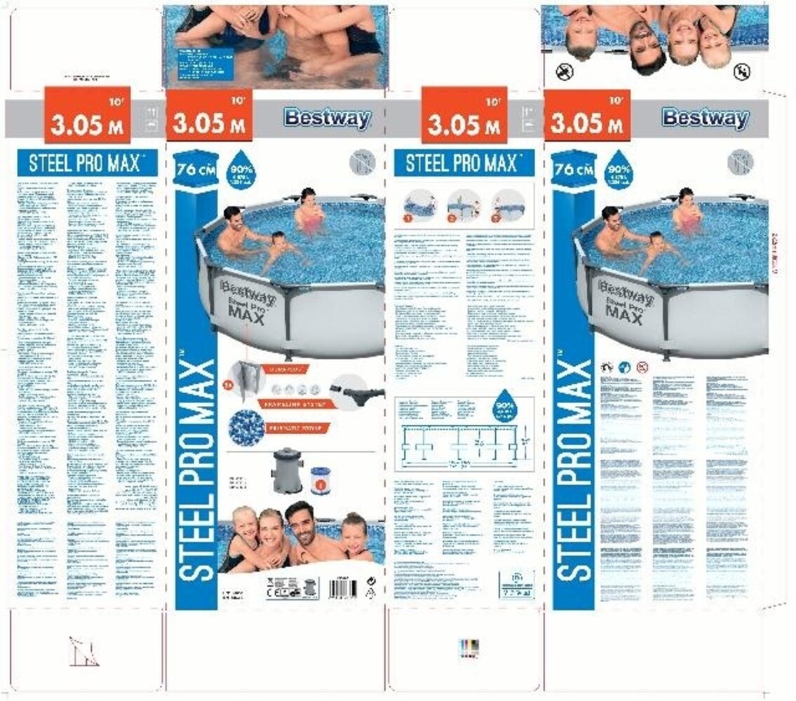 Bestway Schwimmbecken Sirocco Rahmen Grau Pro Max Rund 305cm Bestway Schwimmbecken Sirocco Rahmen Grau Pro Max Rund 305cm