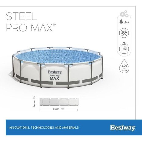 Bestway Schwimmbecken Sirocco Rahmen Grau Pro Max Rund 305cm Bestway Schwimmbecken Sirocco Rahmen Grau Pro Max Rund 305cm