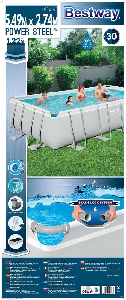 Bestway Schwimmbecken Mistral Set Rechteck 549cm Bestway Schwimmbecken Mistral Set Rechteck 549cm