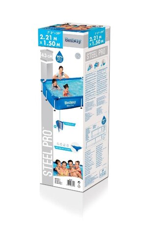 Bestway Schwimmbecken Passaat Rahmen Rechteck 221cm