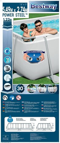 Bestway Schwimmbecken Mistral Set Rechteck 549cm Bestway Schwimmbecken Mistral Set Rechteck 549cm