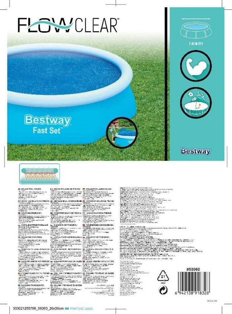 Bestway Sommerdecke Solar Bestway Rund 244cm 80mu Bestway Sommerdecke Solar Bestway Rund 244cm 80mu
