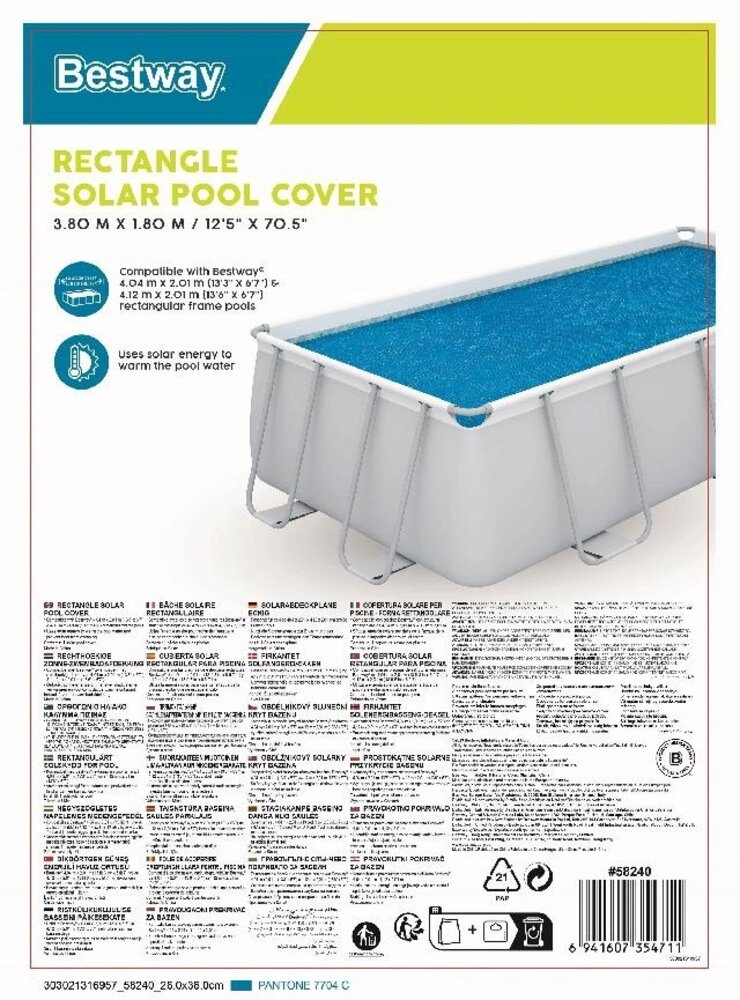 Bestway Sommerklebefolie solar Rechteck 404, 80 Mikron Bestway Sommerklebefolie solar Rechteck 404, 80 Mikron