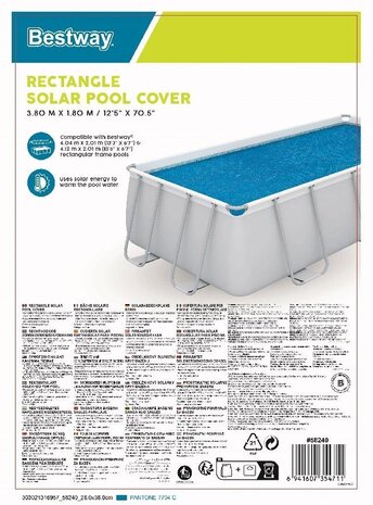 Bestway Sommerklebefolie solar Rechteck 404, 80 Mikron Bestway Sommerklebefolie solar Rechteck 404, 80 Mikron