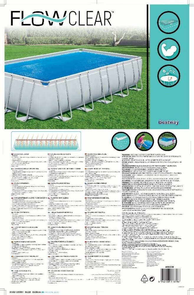 Bestway Sommerabdeckung Solar Rechteck 732, 80 Mikron