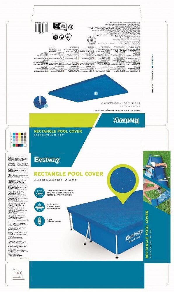 Bestway Cover Steel Pro Rechteck 300