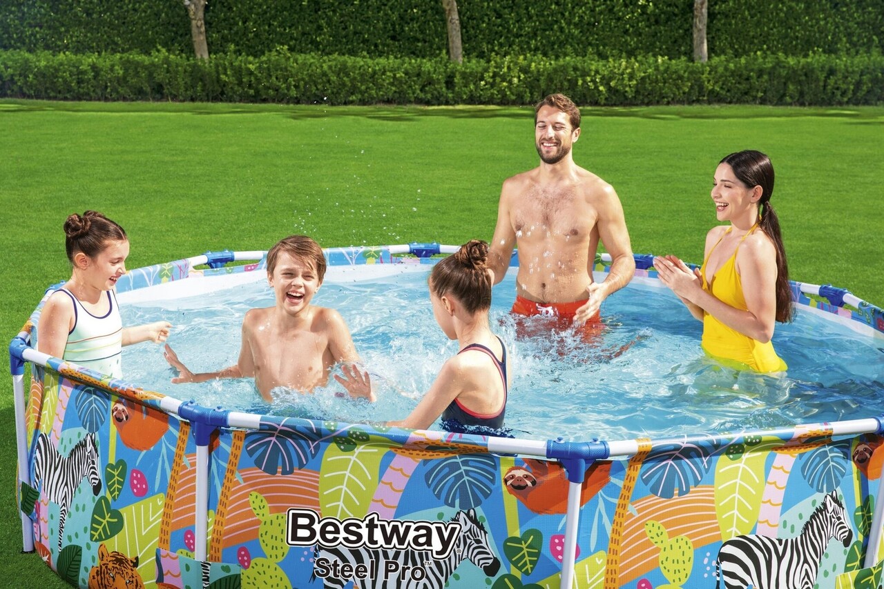 Bestway Schwimmbecken Steel Pro Rund Jungle 305