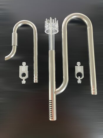 AquastoreXL Edelstahl COMBI in out Set Deluxe Skimmer 16-22mm in 12-16mm out