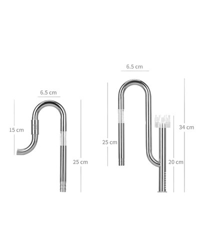 AquastoreXL Edelstahl COMBI in out Set Deluxe Skimmer 16-22mm in 12-16mm out