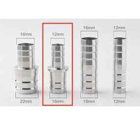 AquastoreXL Edelstahl Schlauchsäule Reduzierstück für Schlauch 12-16mm auf 16-22mm AquastoreXL Edelstahl Schlauchsäule Reduzierstück für Schlauch 12-16mm auf 16-22mm