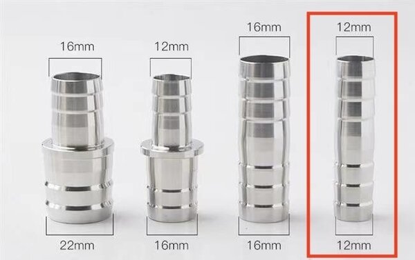 AquastoreXL Edelstahl Schlauchsäule Kupplung für Schlauch 12-16mm