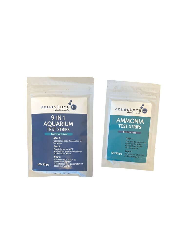 AquastoreXL Teststreifen 100x Aquarium und Teich 9-in-1 + 50x Ammoniak NH3/NH4