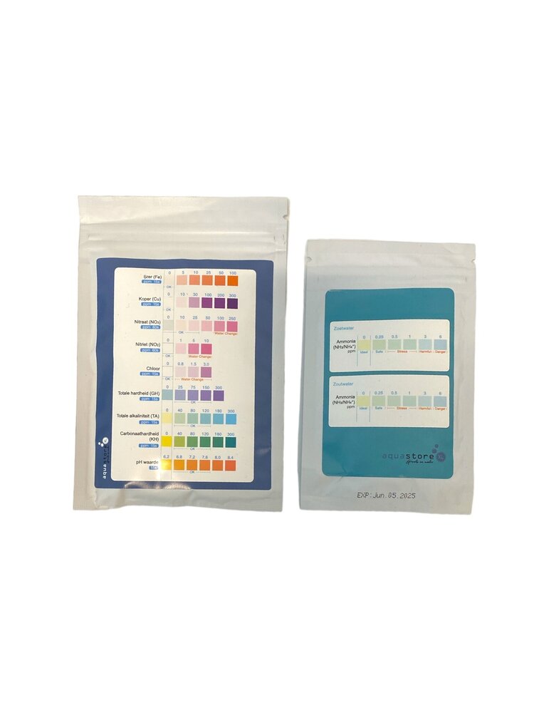 AquastoreXL Teststreifen 100x Aquarium und Teich 9-in-1 + 50x Ammoniak NH3/NH4