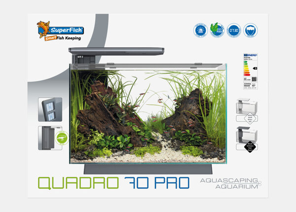 Superfish Aquarium Quadro 70 Pro Schwarz