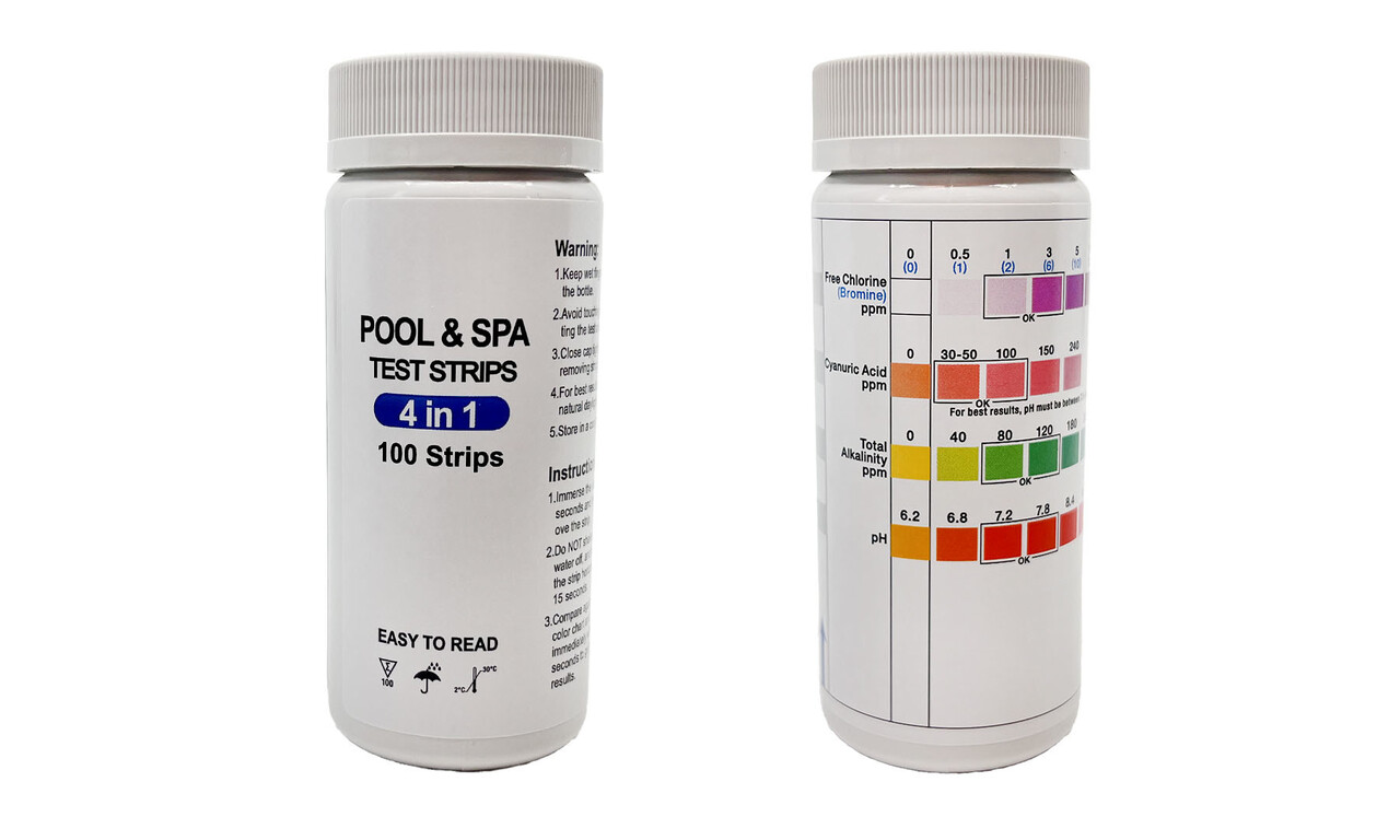 AquastoreXL Schwimmbad & Spa Teststreifen 4-in-1 100 Stück AquastoreXL Schwimmbad & Spa Teststreifen 4-in-1 100 Stück