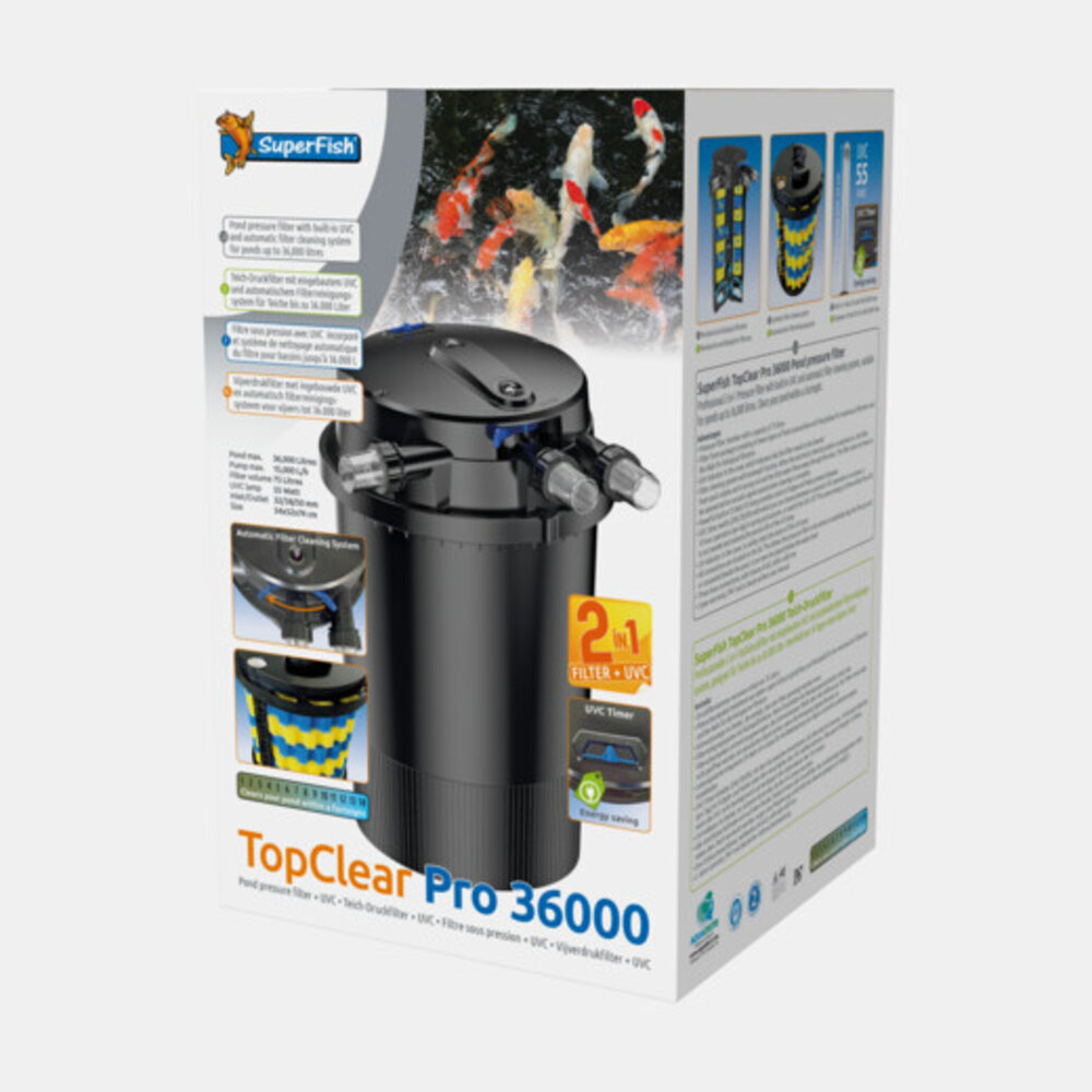 Superfish Topclear Pro 36000 Teichfilter mit UVC und automatischem Reinigungssystem