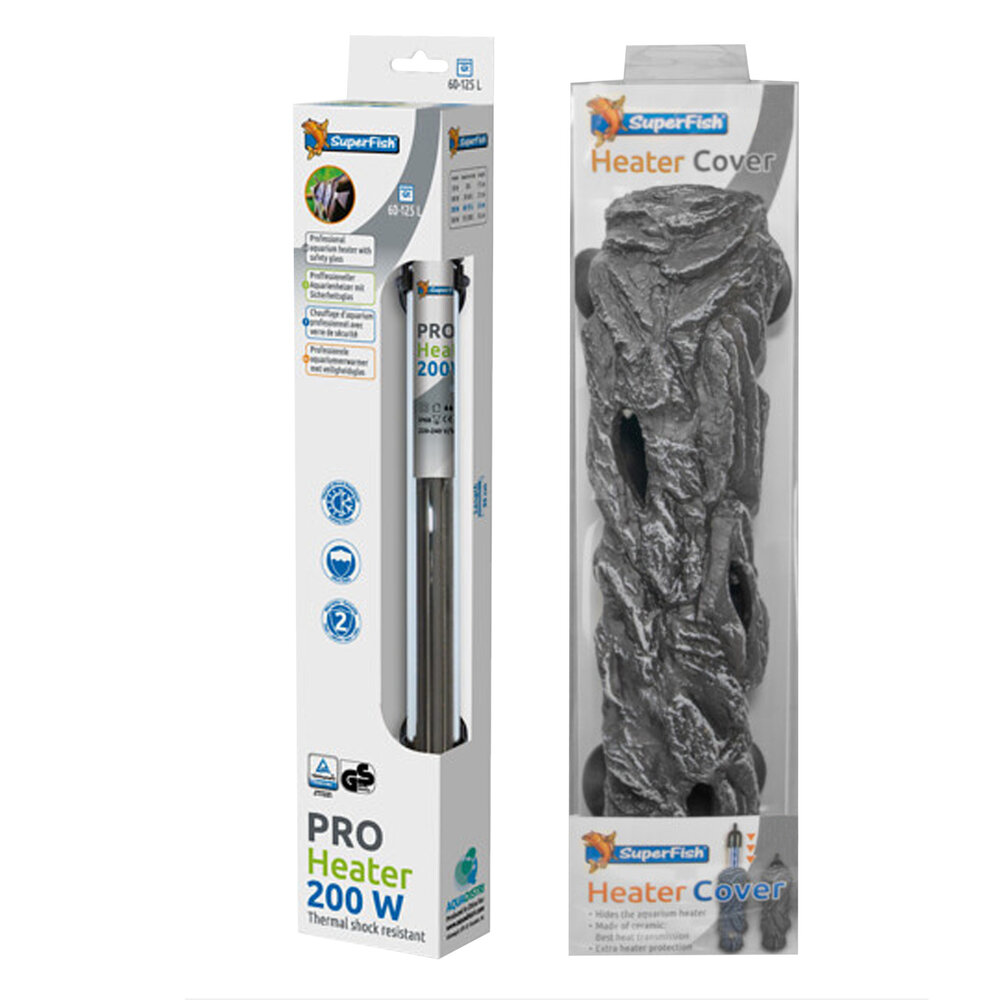Superfish Pro Heater 200W 60-125L + Abdeckung L