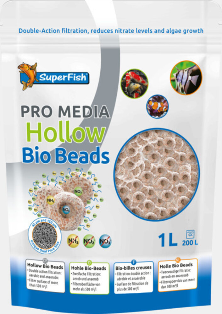 Superfish Pro Media Bio Bead 1000ml Superfish Pro Media Bio Bead 1000ml