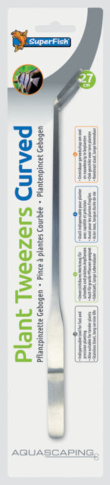 Superfish Edelstahl Pflanzenpinzette 27cm Gebogen