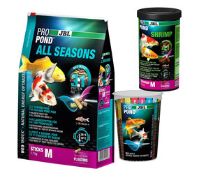 JBL ProPond All Seasons M 1,1kg + Shrimp M 0,34kg + GRATIS Messbecher