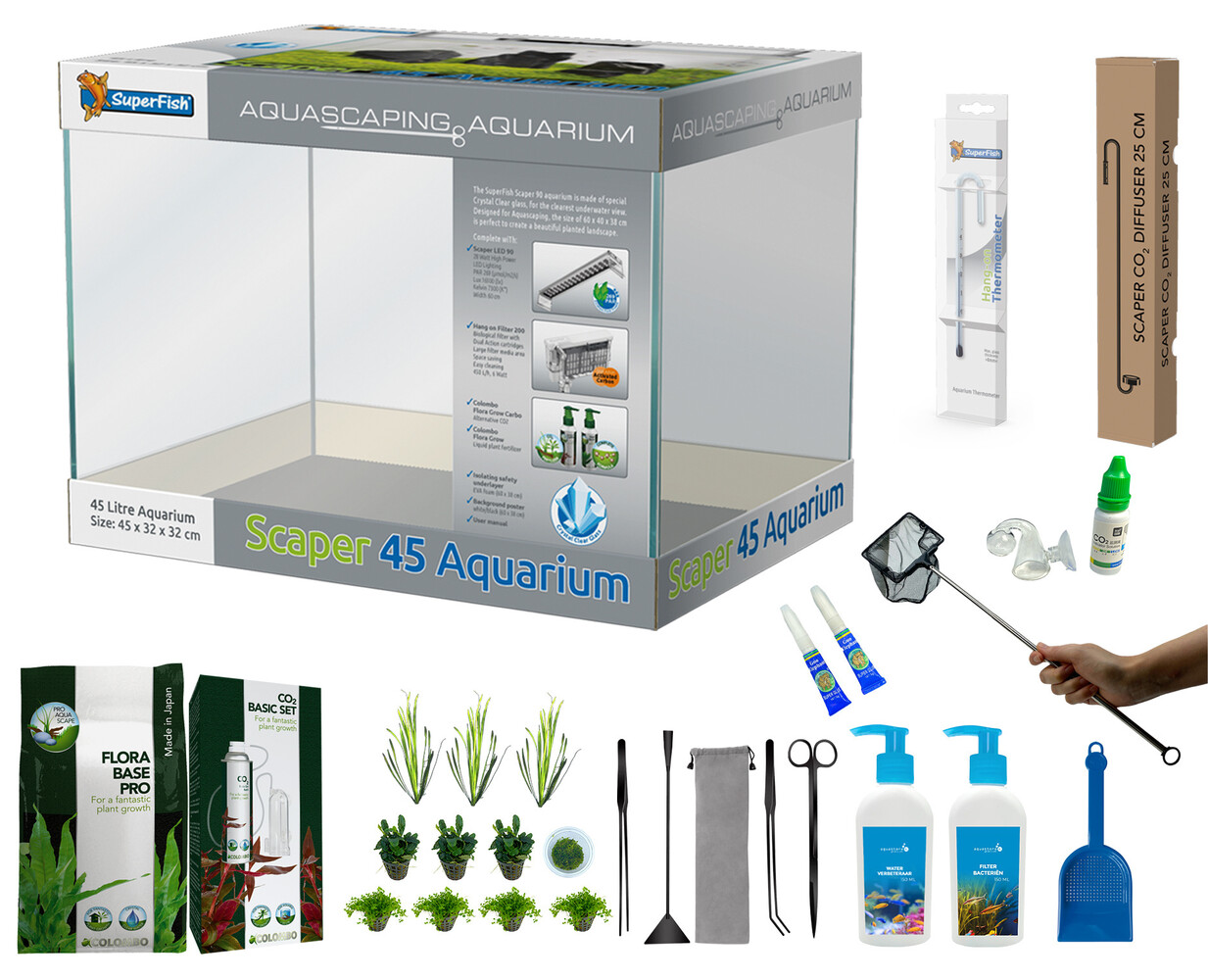 AquastoreXL Scaper Aquarium 45 Komplettset