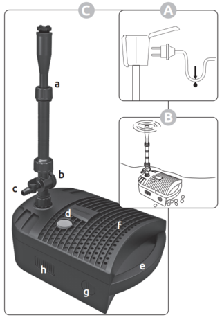 Superfish Combi Clear Teichfilter mit UVC Energiesparend und Verstellbarer Springbrunnen