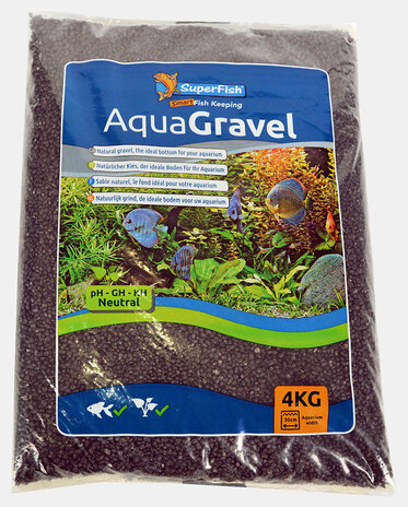 Superfish Aquarienkies Gravel Kristallschwarz 1-2 mm, 4 Kilo