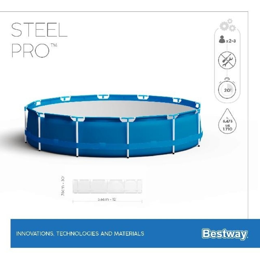 Bestway Schwimmbecken Steel Pro Rund 366 Bestway Schwimmbecken Steel Pro Rund 366