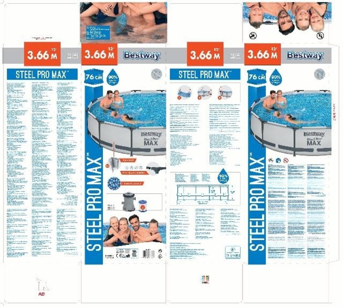 Bestway Schwimmbecken Steel Pro Max Set rund 366