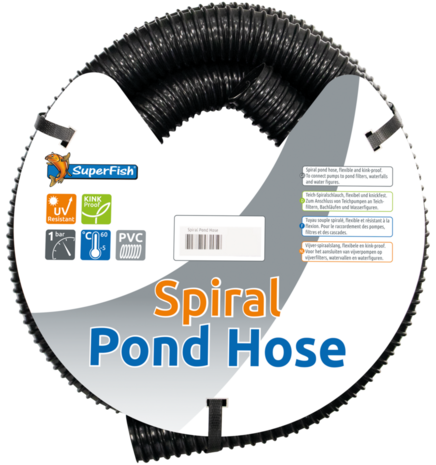 Superfish Schwarzer Spiralschlauch 40mm 10m Rau