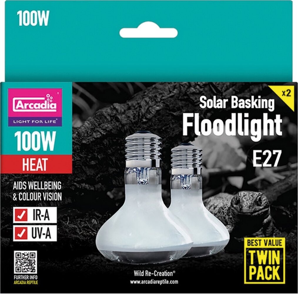 Arcadia Arcadia Floodlight Sonnenlichtlampe 100W Twin Pack