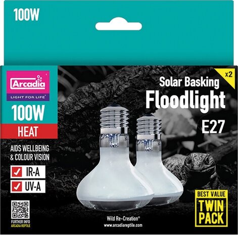Arcadia Arcadia Floodlight Sonnenlichtlampe 100W Twin Pack