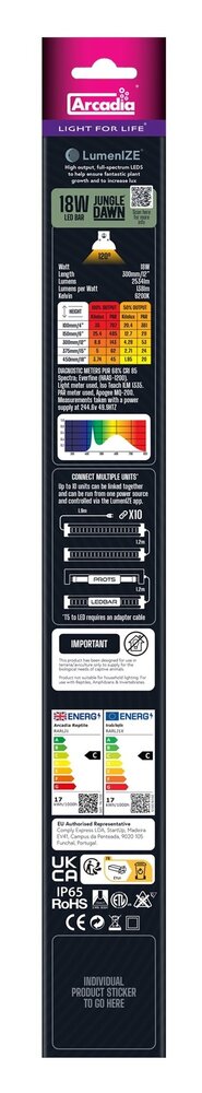 Arcadia Lumenize Jungle Dawn Terrarium LED 290mm 18W