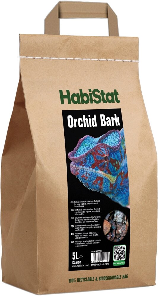 Habistat Terrarium Substrat Orchideenrinde Grob 5L